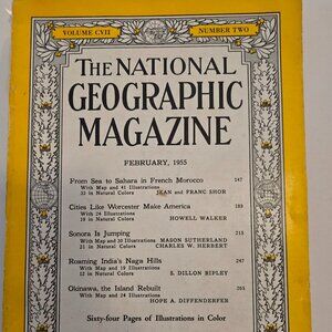 Antique THE NATIONAL GEOGRAPHIC MAGAZINE February 1955 Issue Volume CVII No. 2